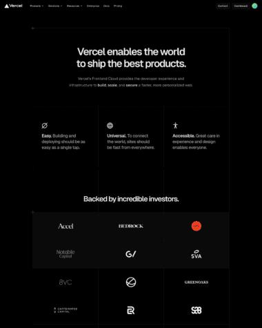 Vercel about us screenshot
