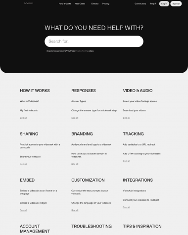 Videoask FAQ screenshot