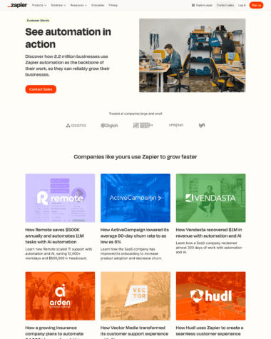 Zapier testimonials screenshot