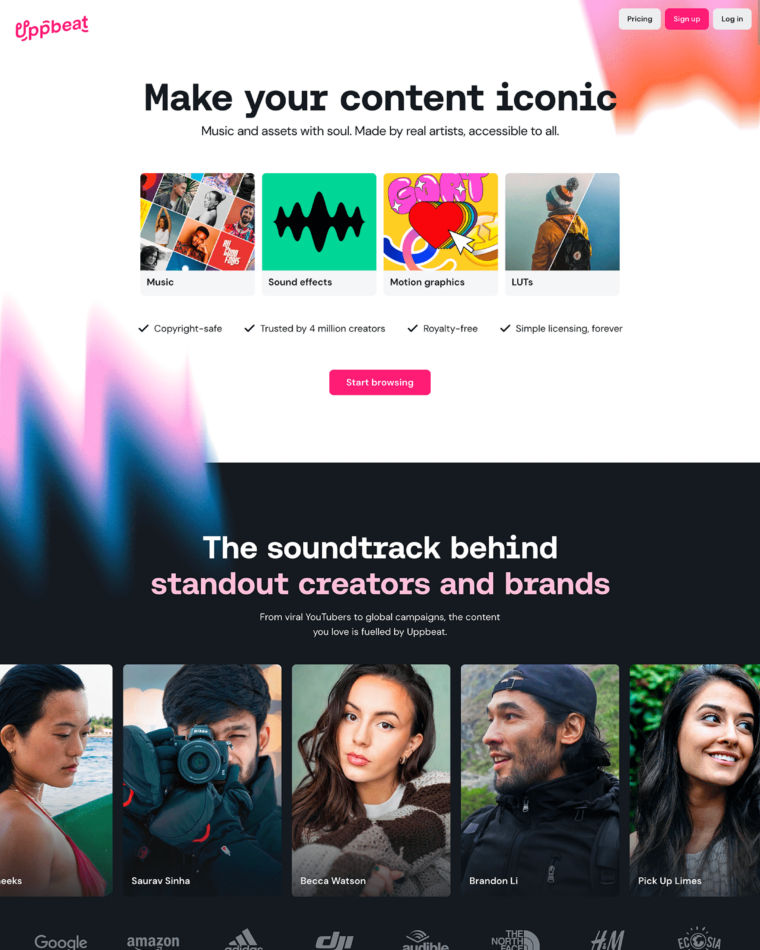 Uppbeat screenshot