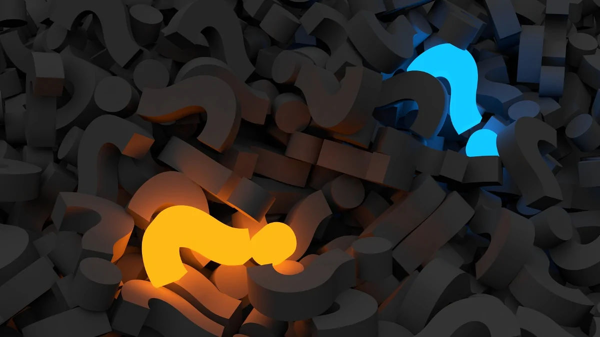 Diversos sinais de pergunta