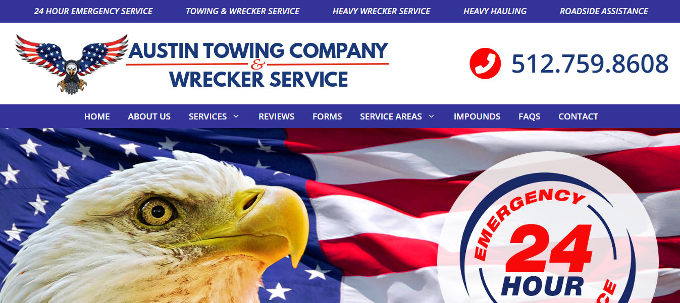 Austin Towing Company. Wrecker Service.