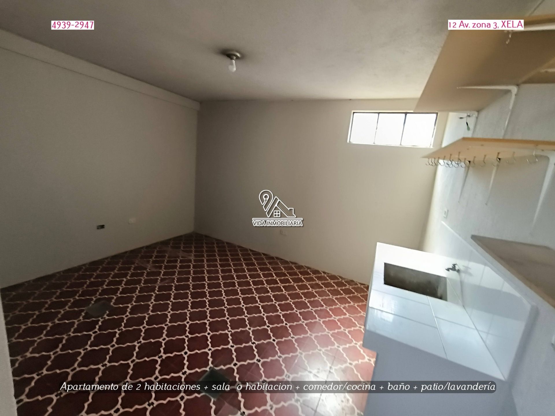 Apartamento en alquiler, 2 habitaciones + estudio — Zona 3