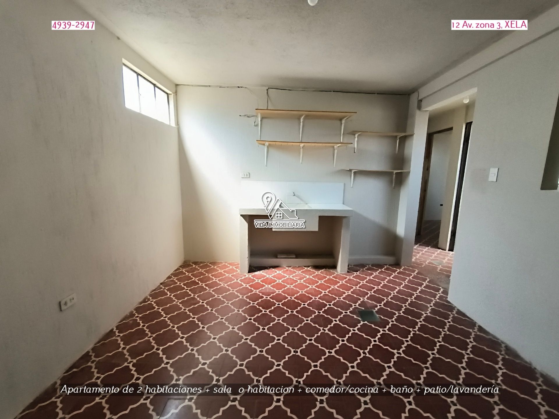 Apartamento en alquiler, 2 habitaciones + estudio — Zona 3