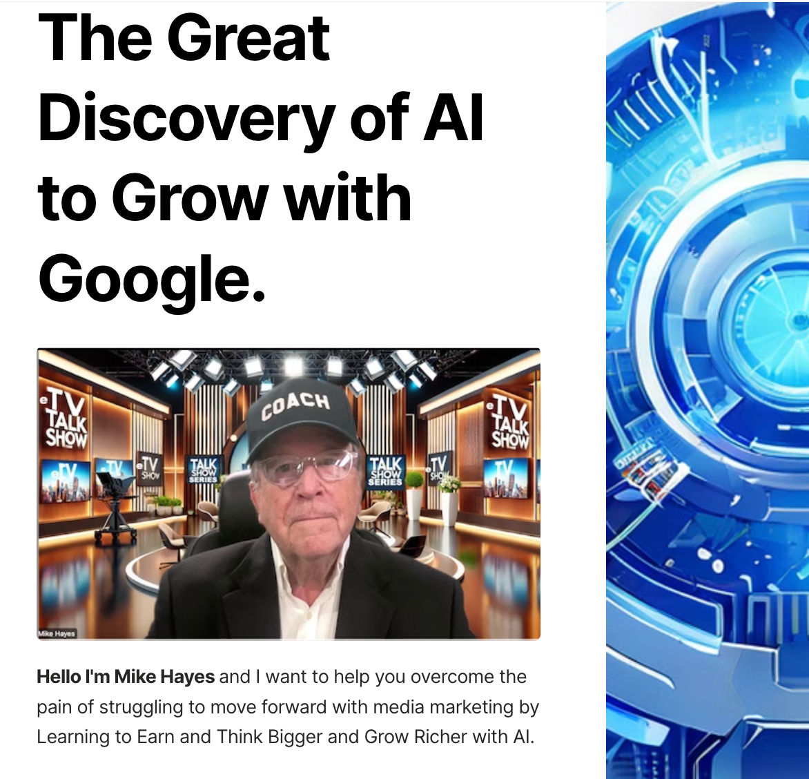 The Great Discovery of AI to Grow with Google. and Mike Hayes Courses