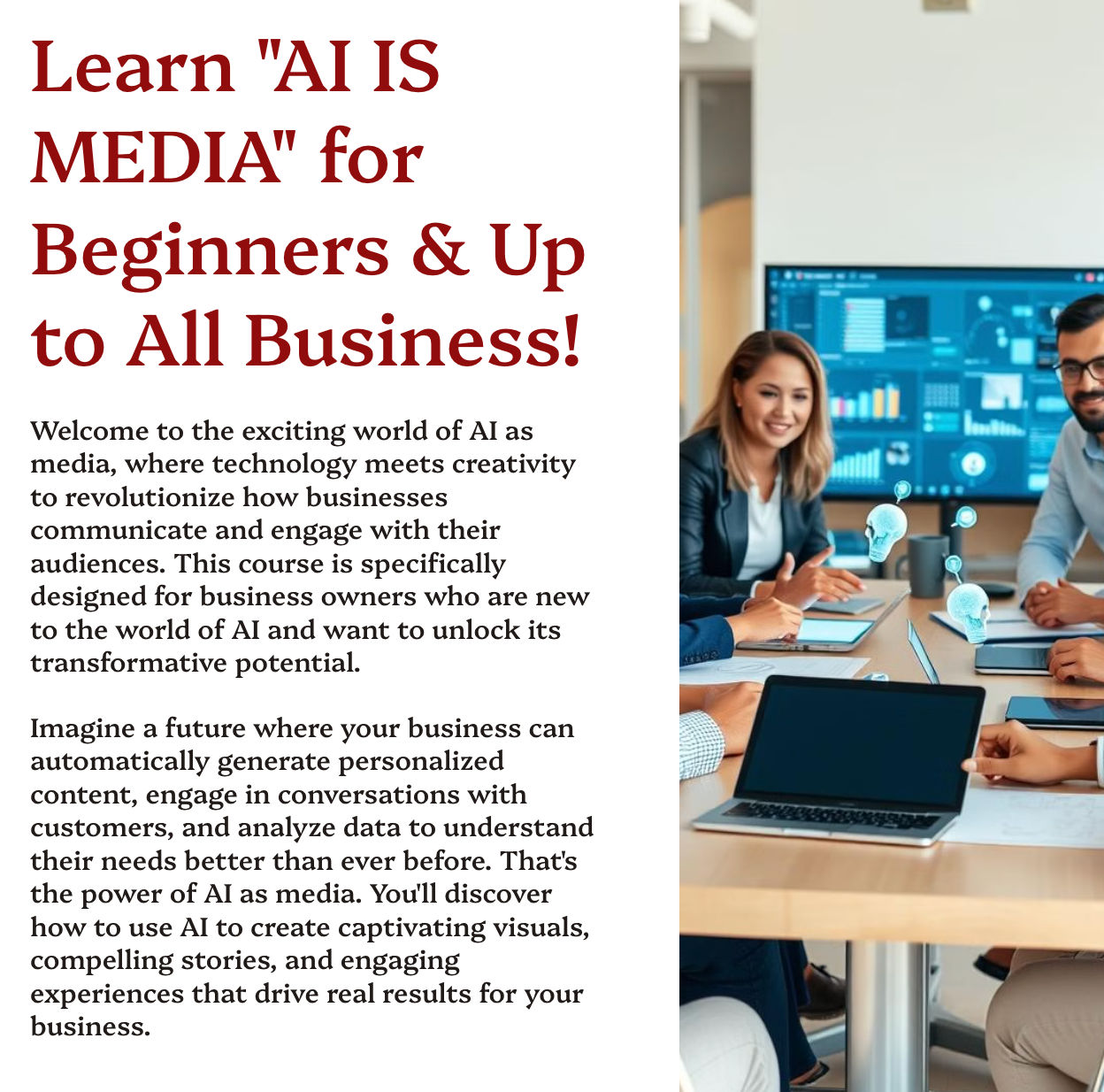 Learn AI AS MEDA A New Course by Media Mike Hayes to Create and Promote Courses FASTER WITH AI to Save Time and Make Money