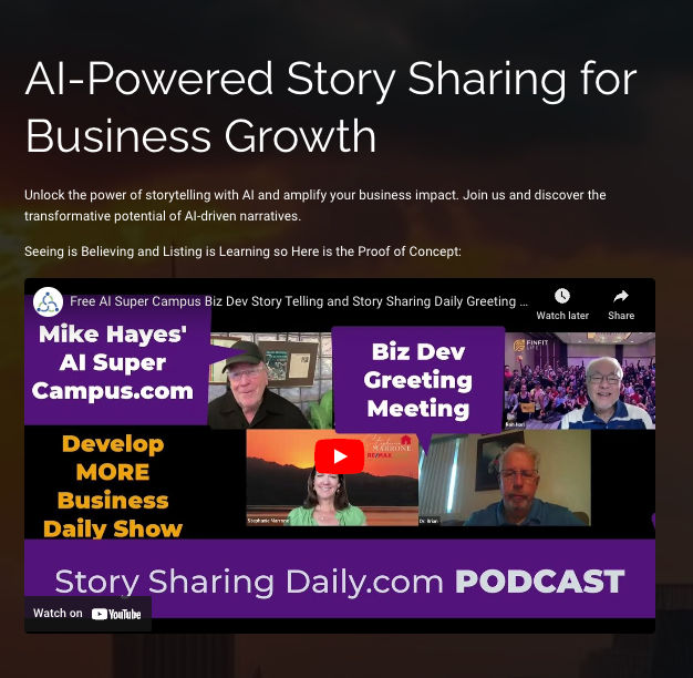 AI-Powered Story Sharing for Business Development and Course Creation a New Course by Mike Hayes