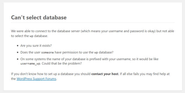 wordpress error -
