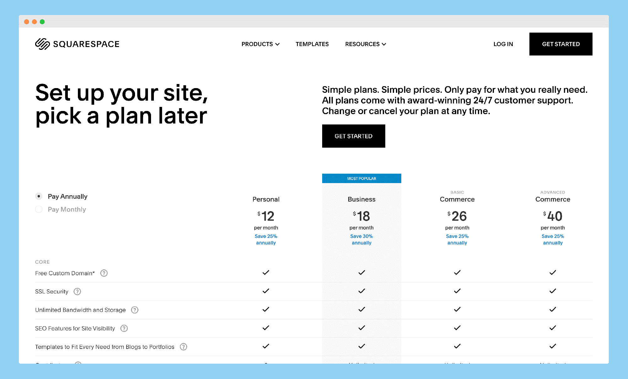 Bluehost Vs Squarespace - A Side By Side Comparison (2021) bluehost vs squarespace