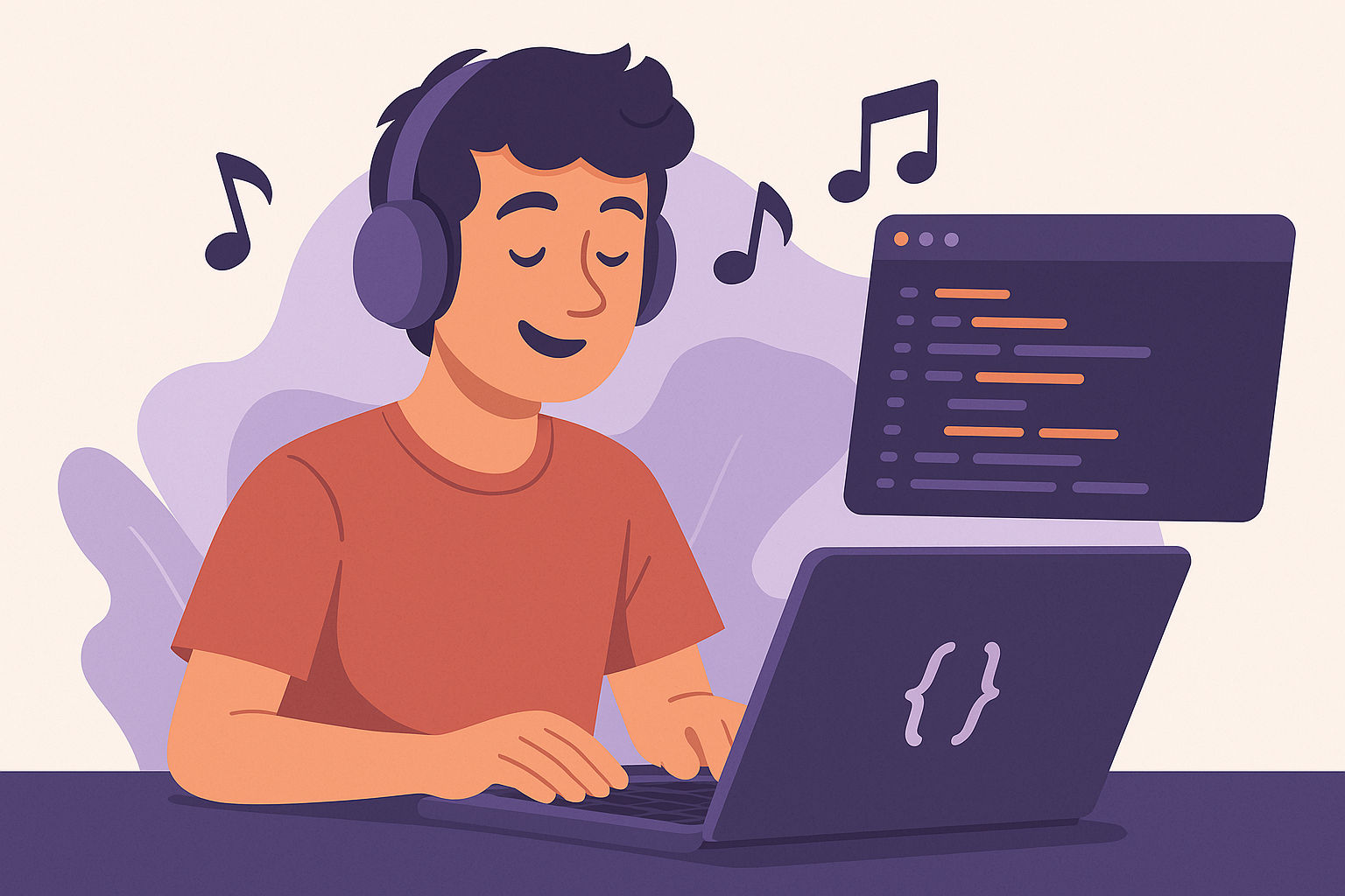 youthful software developer with headphones