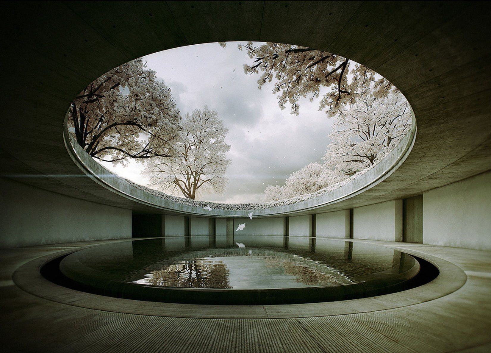 japanese stone statues in landscape