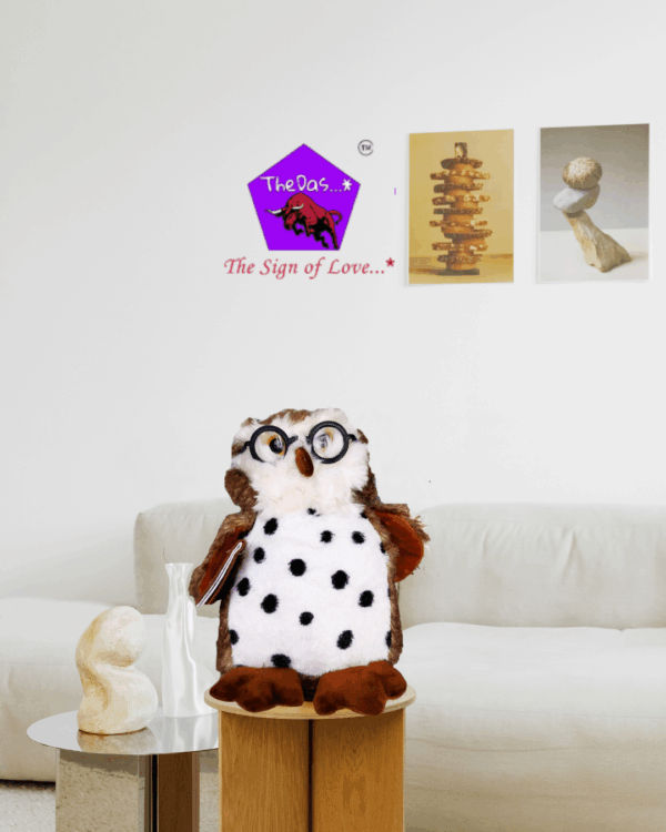 Soft Fabric Stuffed Animal Plush Toy Mini Flopsie Osmond Owl with spectacles