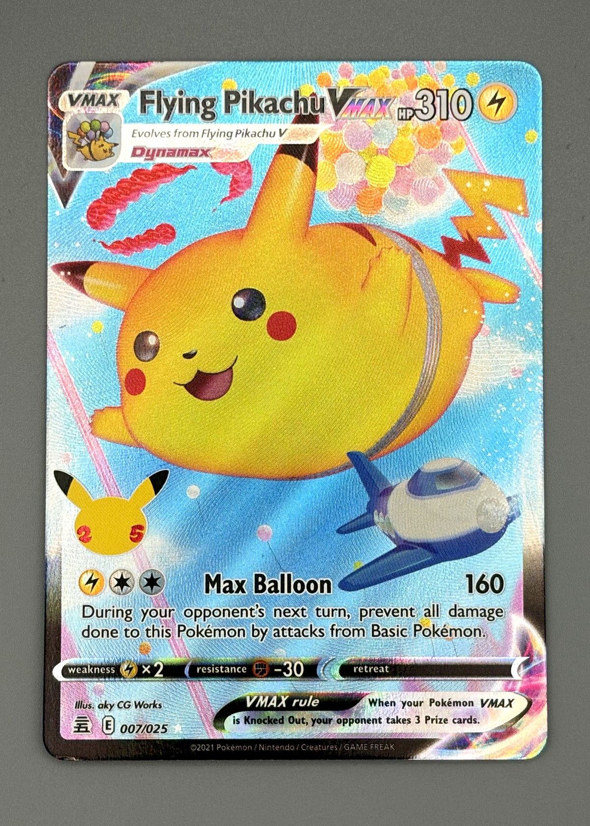 Flying Pikachu VMAX 007/025 (Pokémon TCG) - Ultra Rare VMAX, front