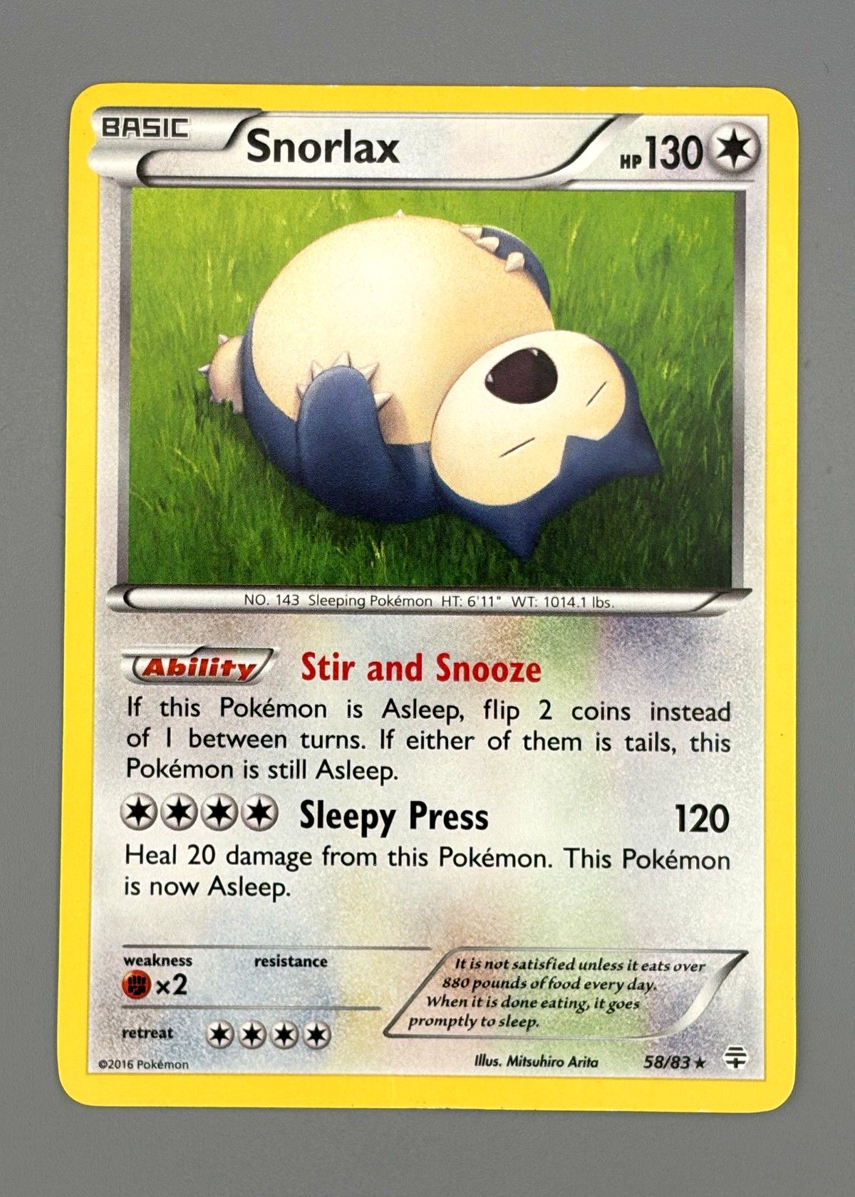 Snorlax 58/83 (Sun & Moon) - Holo Rare, front