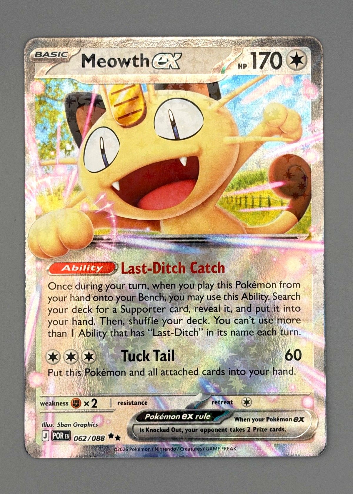 Meowth ex 062/088 (Scarlet & Violet) - Ultra Rare Holo, front