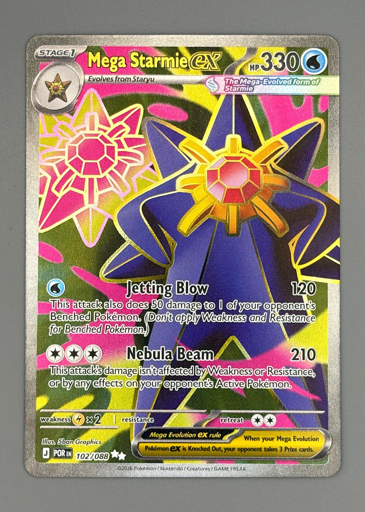 Mega Starmie EX 102/088 (Scarlet & Violet) - Ultra Rare, front