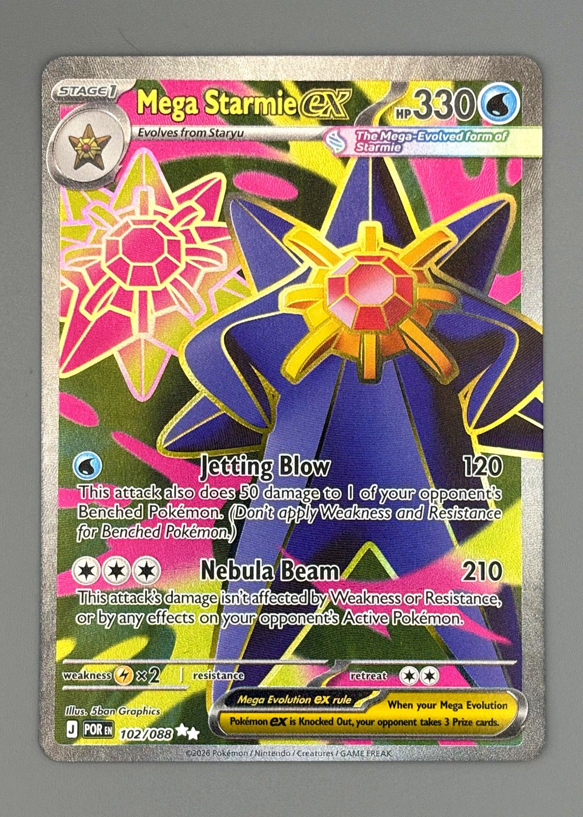 Mega Starmie EX 102/088 (Scarlet & Violet) - Ultra Rare, front
