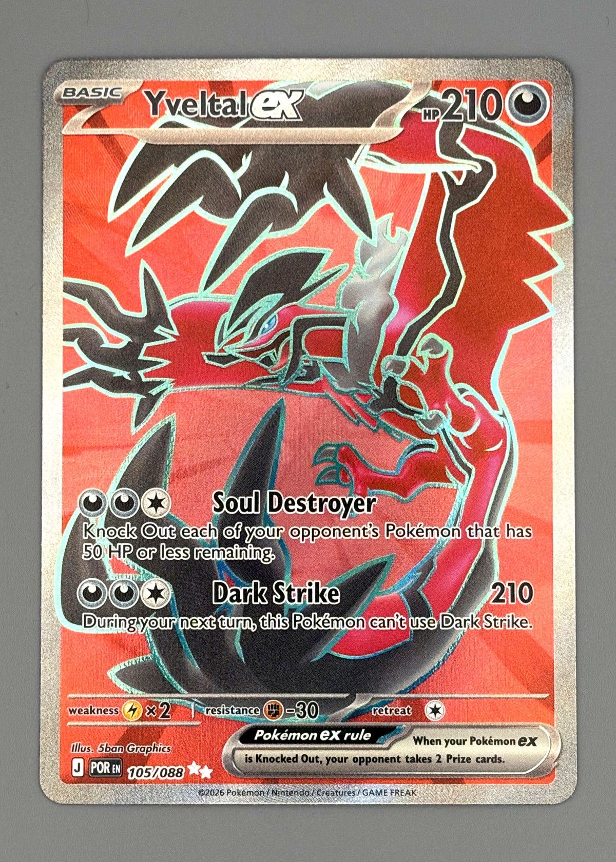 Yvetal ex 105/088 (Scarlet & Violet) - Ultra Rare, front
