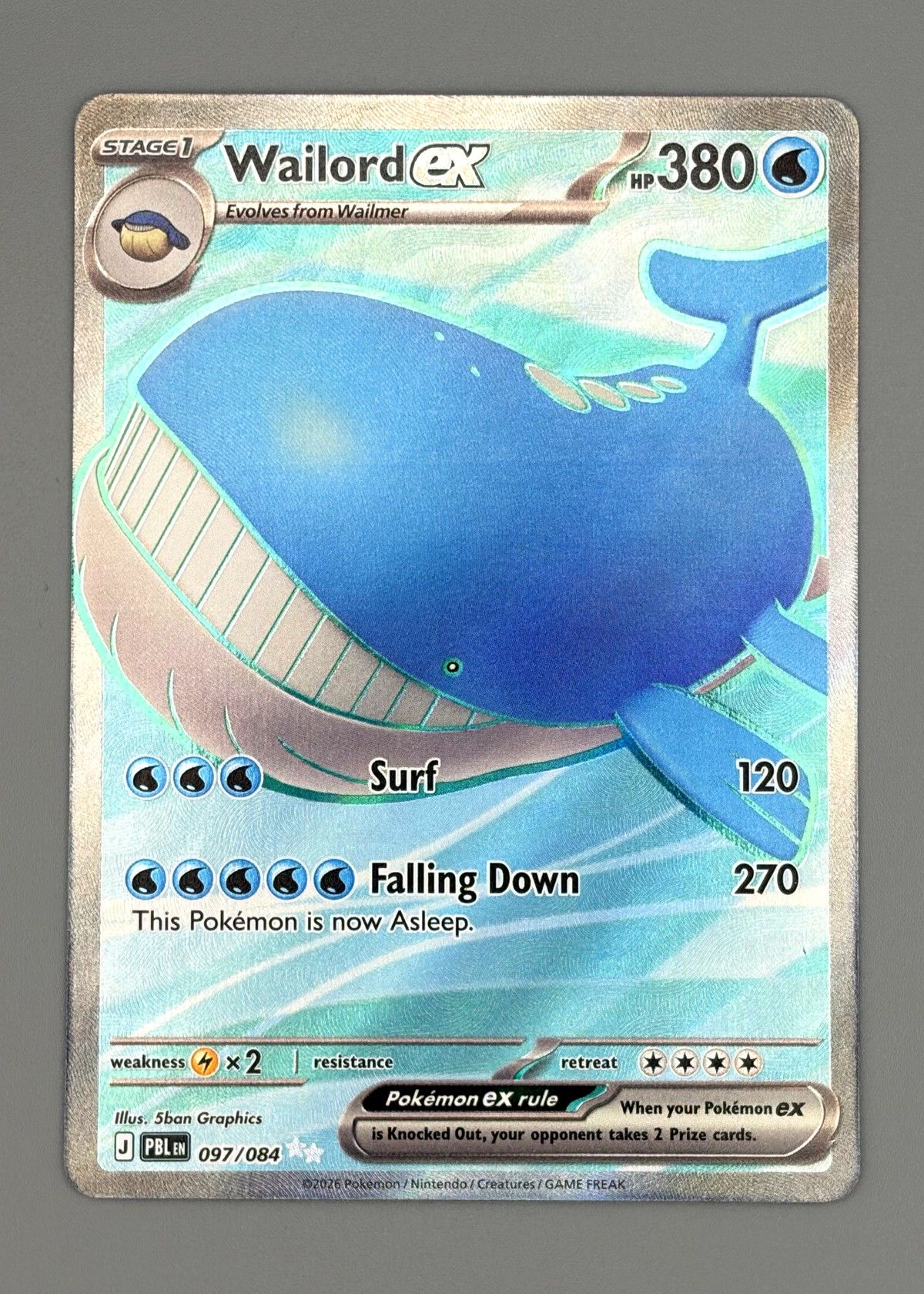 Wailord ex 016/084 (Scarlet & Violet) - Ultra Rare, front