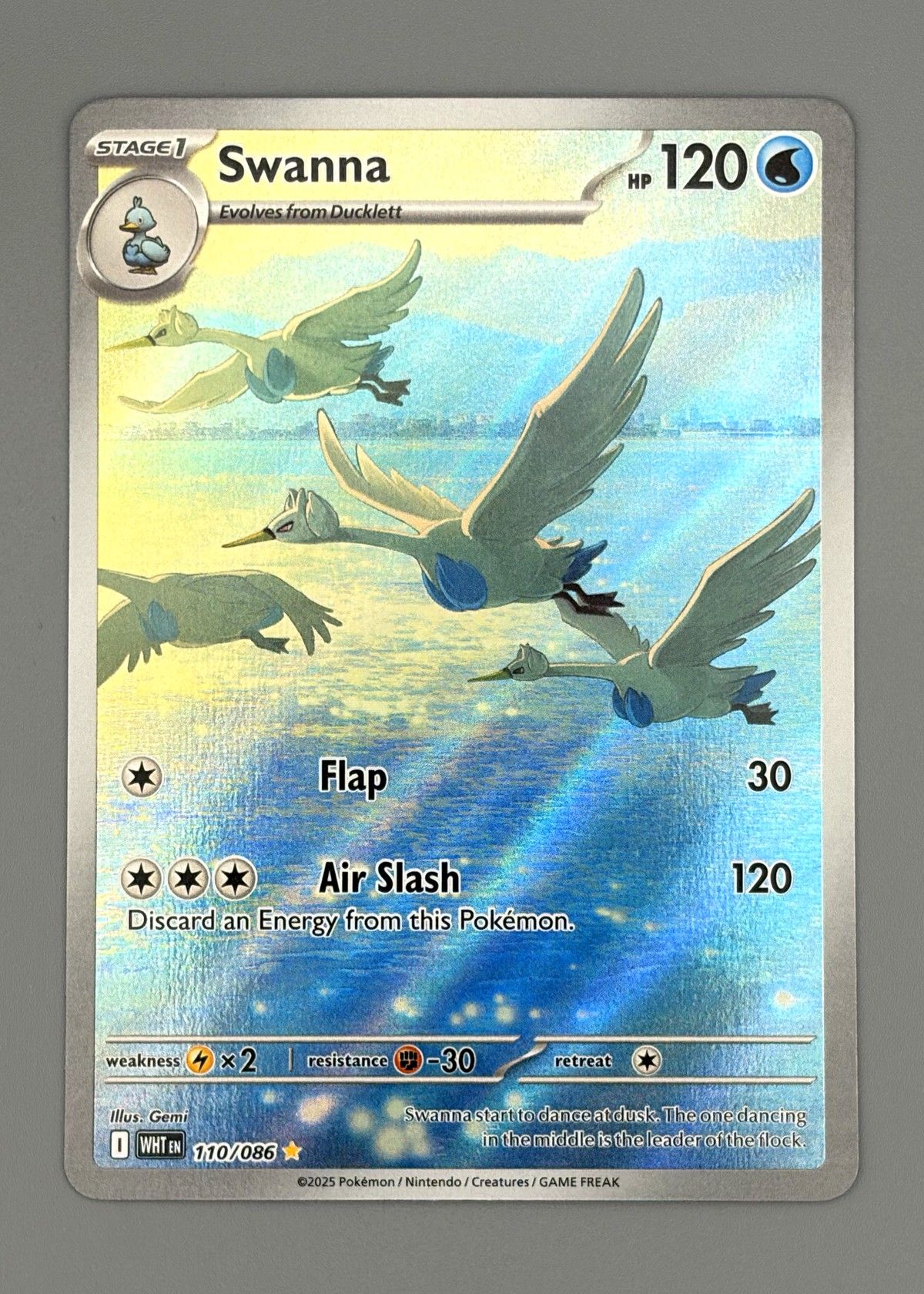 Swanna 110/086 (Scarlet & Violet) - Holo Rare, front