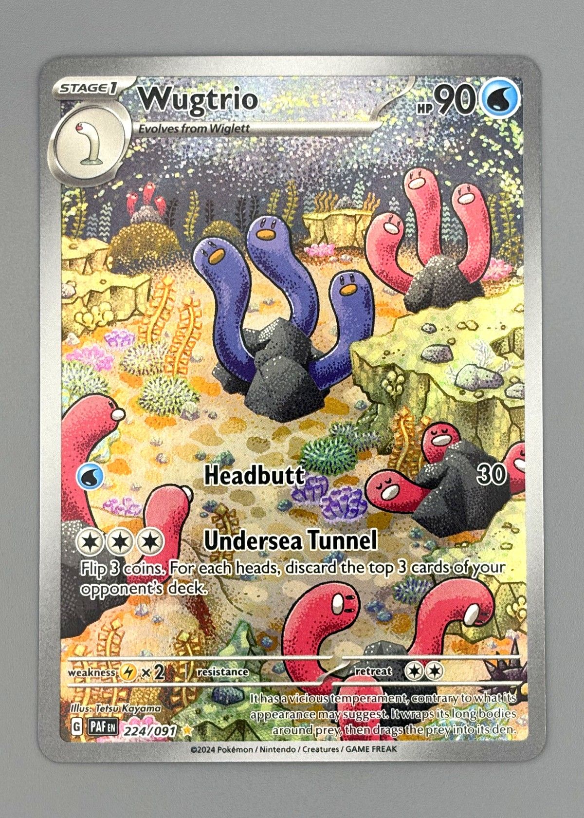 Wugtrio 224/091 (Scarlet & Violet) - Illustration Rare, front