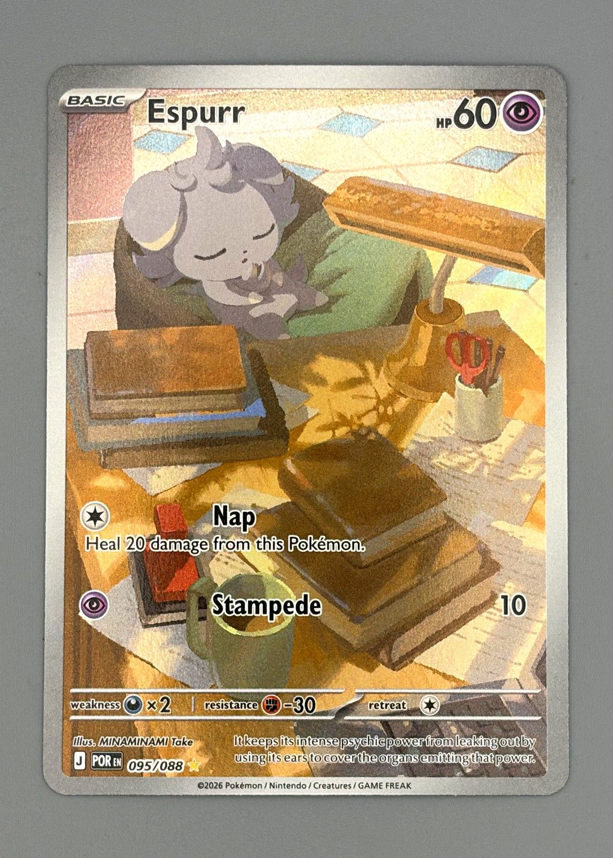 Espurr 095/088 (Scarlet & Violet) - Basic Psychic Holo Rare, front