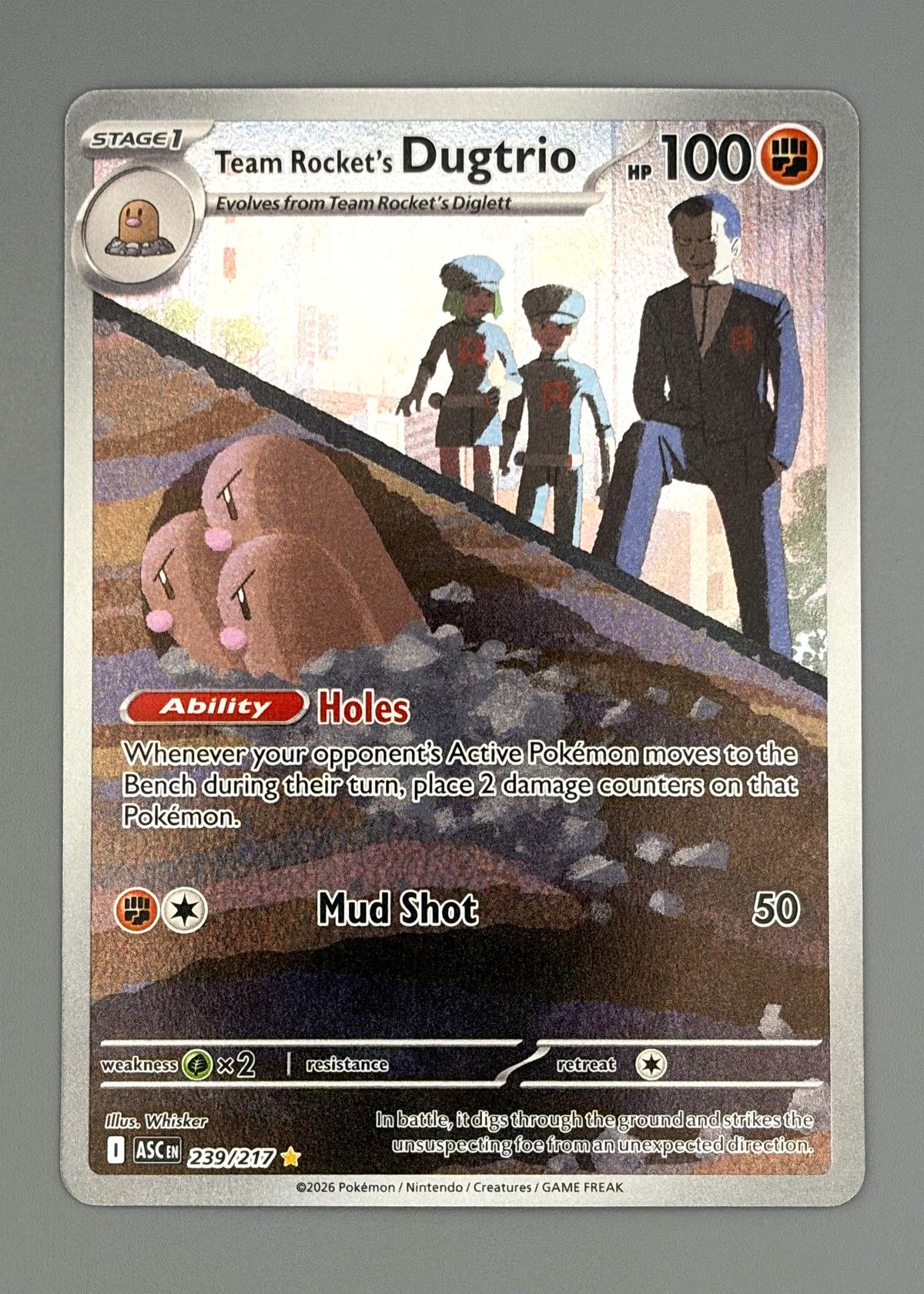 Team Rocket's Dugtrio 239/217 (Scarlet & Violet) - Illustration Rare, front