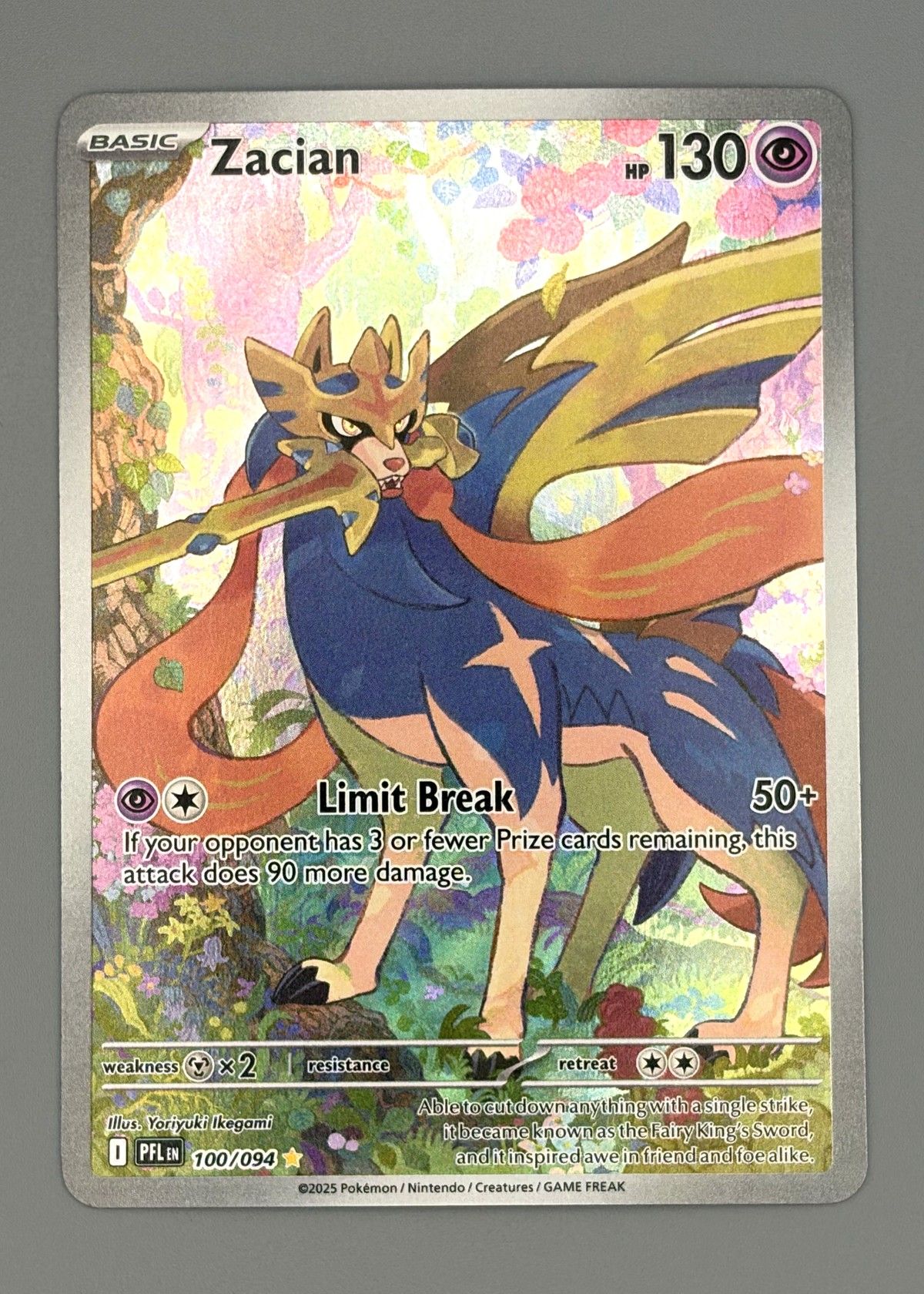 Zacian 100/094 (Pokémon Card) - Holo Rare, front