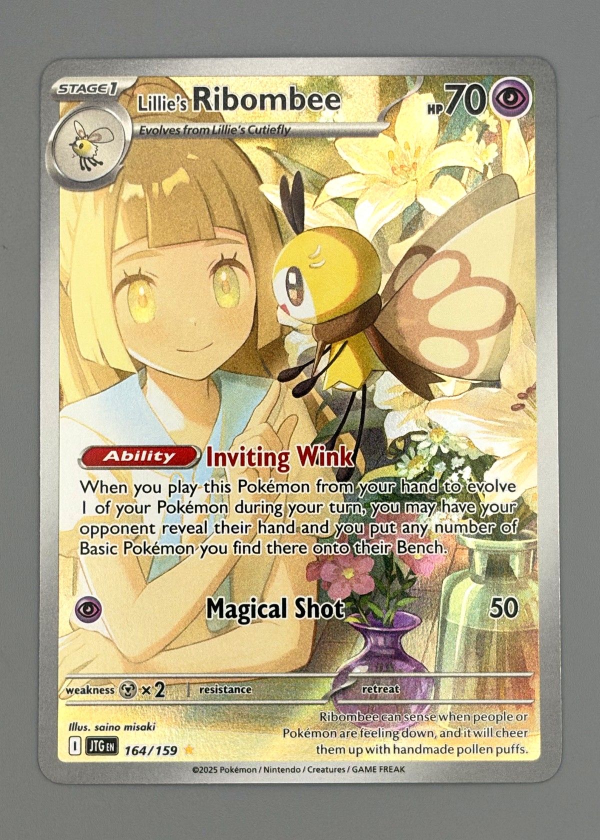 Lillie's Ribombee 164/159 (Scarlet & Violet) - Illustration Rare, front