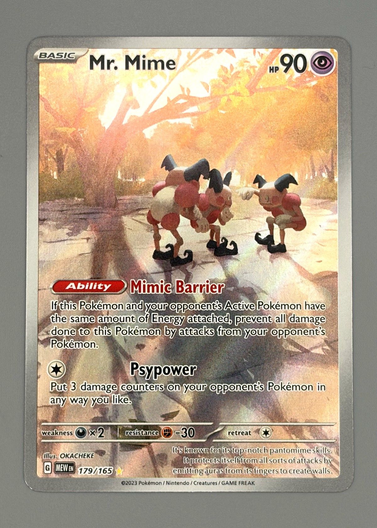 Mr. Mime 179/165 (Scarlet & Violet) - Holo Rare, front