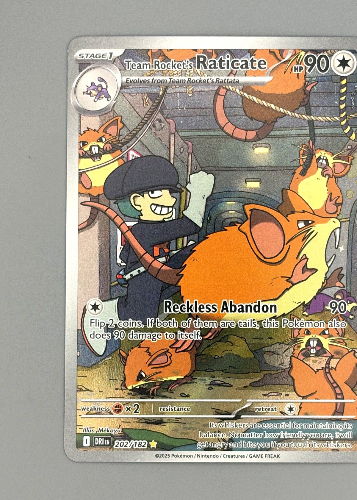 Team Rocket's Raticate 202/182 (Surging Sparks) - Ultra Rare Full Art, front