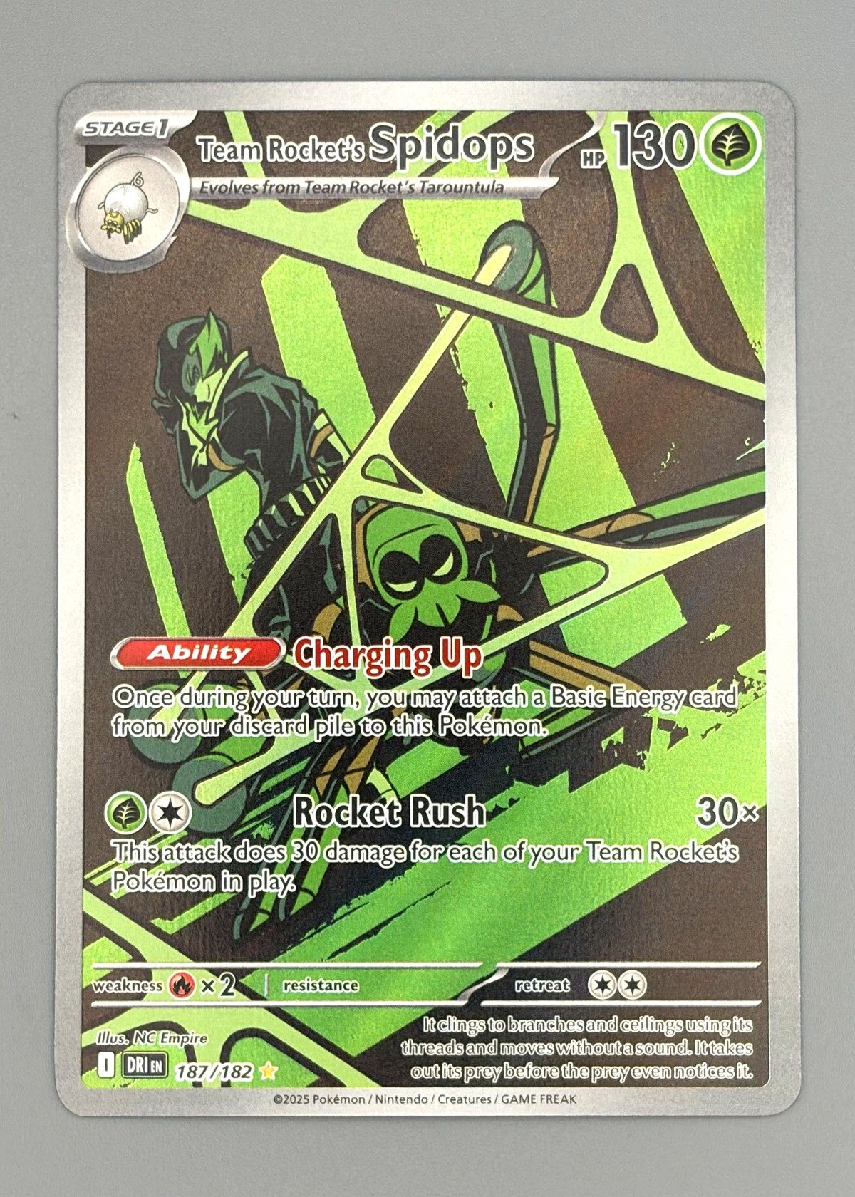 Team Rocket's Spidops 187/182 (Scarlet & Violet) - Secret Rare, front