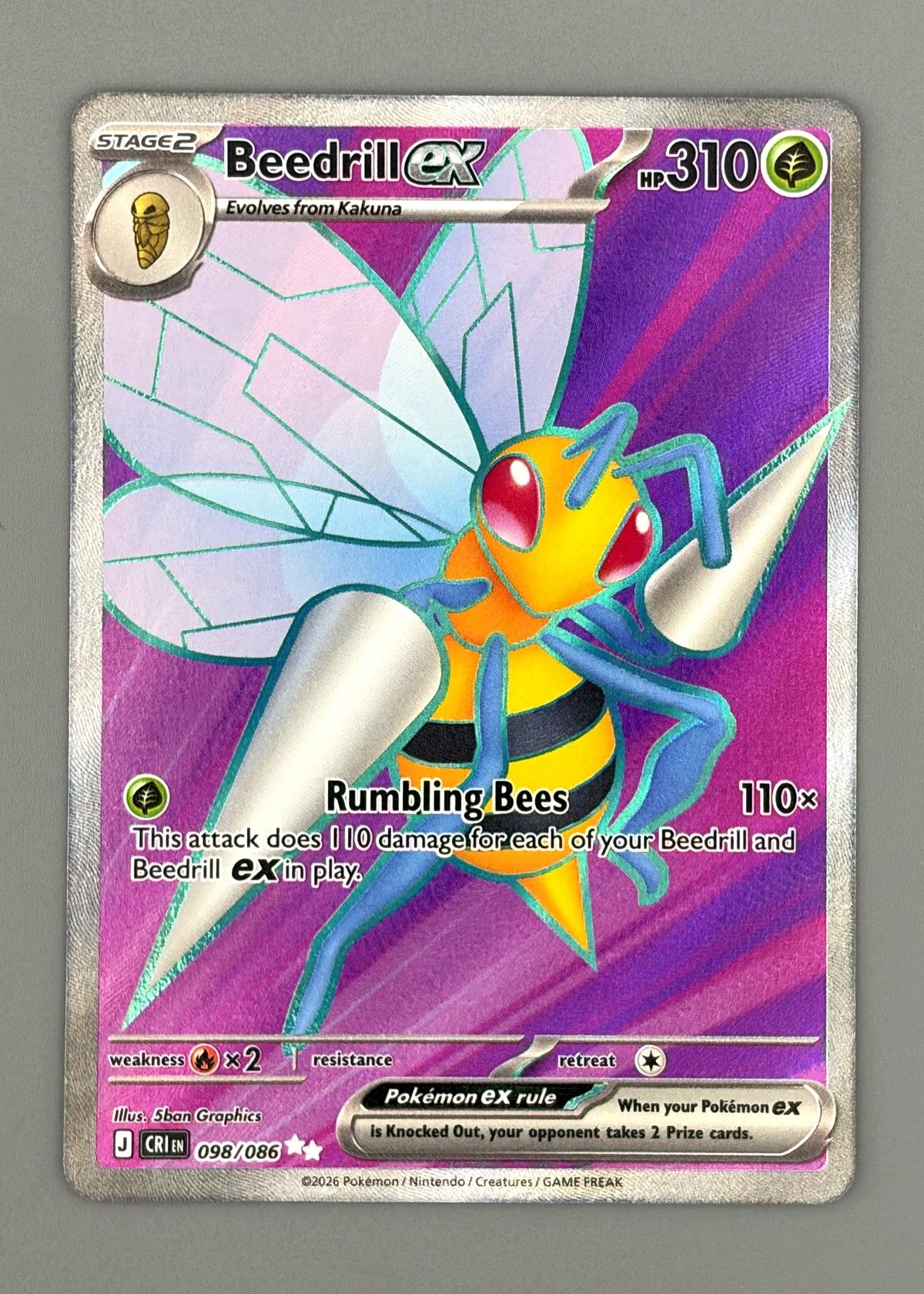 Beedrill ex 098/086 (Scarlet & Violet) - Ultra Rare, front