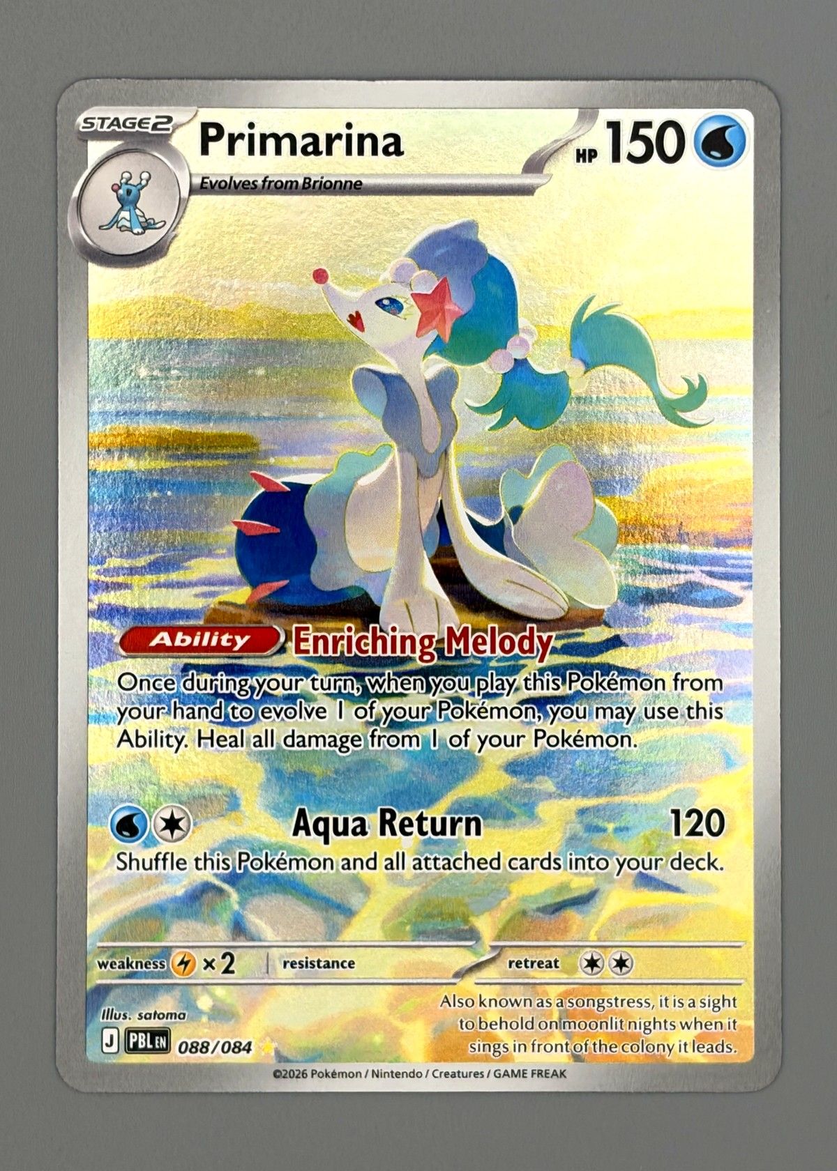 Primarina 088/084 (Scarlet & Violet) - Holo Rare, front