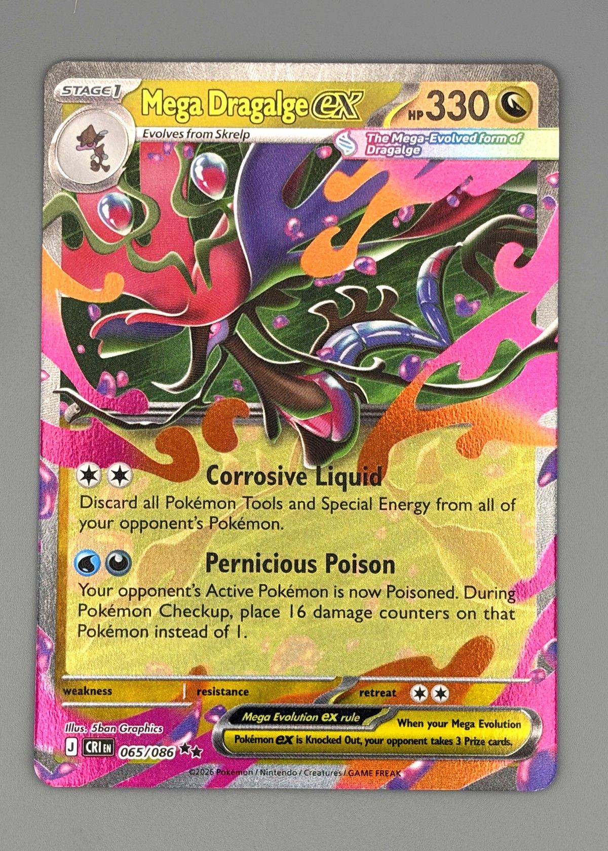 Mega Dragalge ex 065/086 (Scarlet & Violet) - Ultra Rare, front