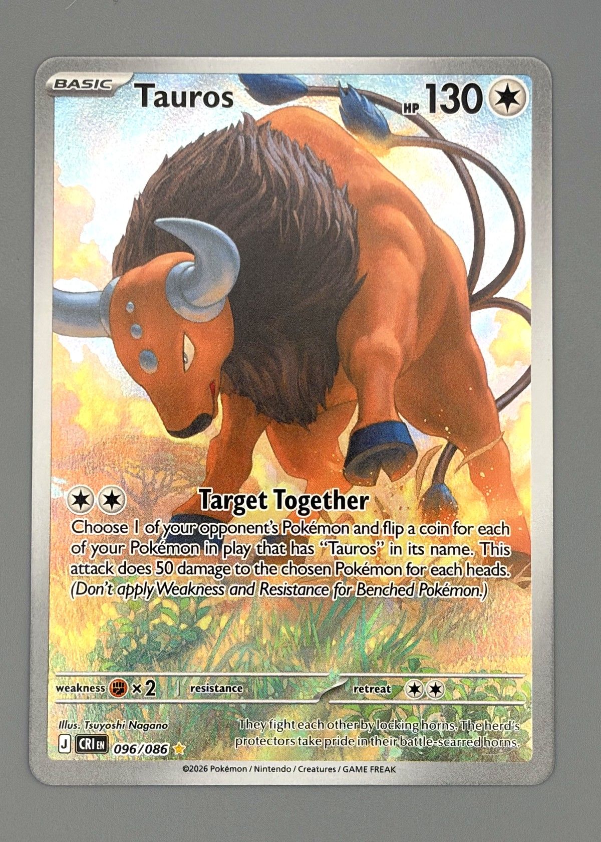 Tauros 096/086 (Scarlet & Violet) - Holo Rare, front