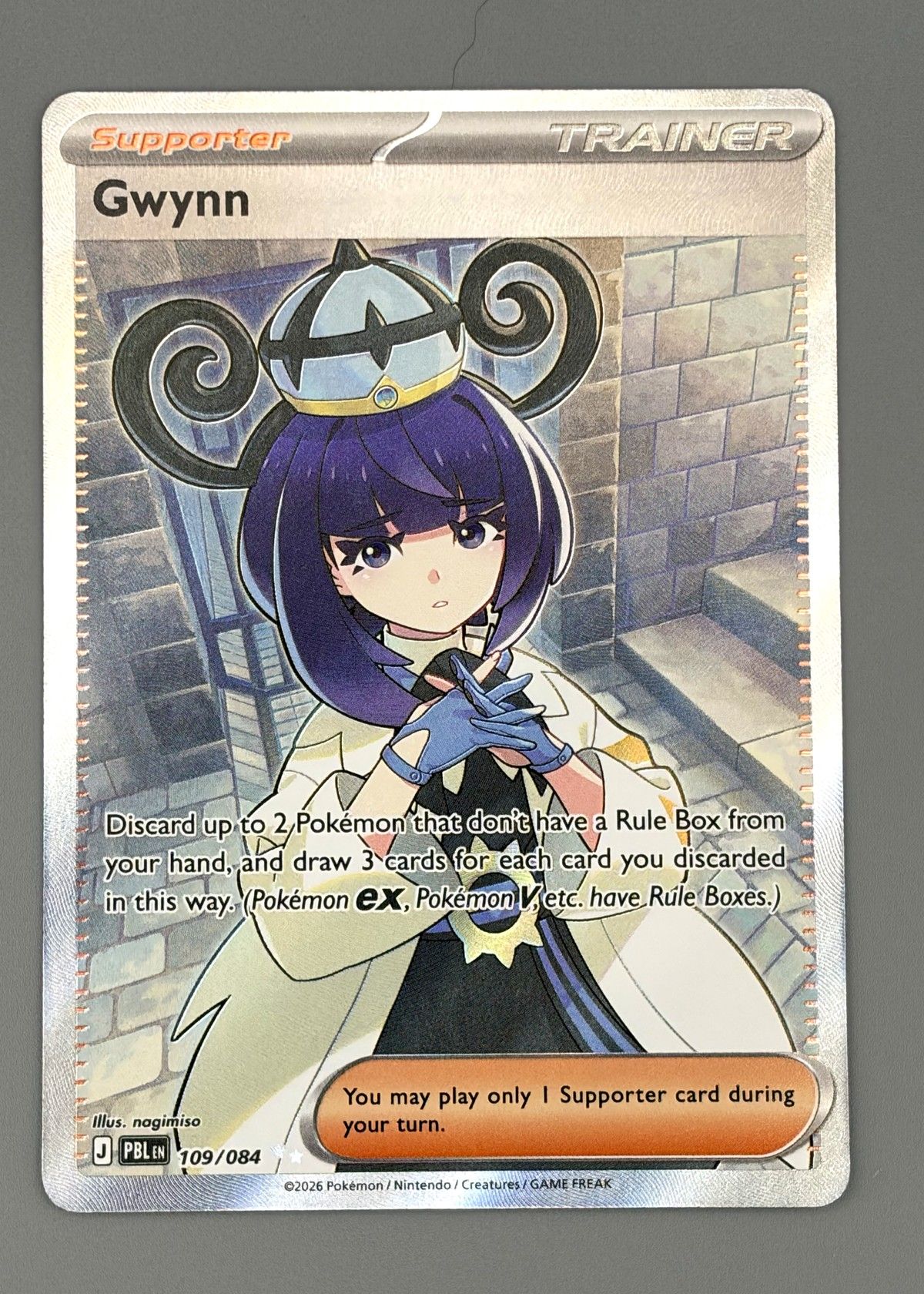Gwynn 109/084 (Pokémon Card Game) - Supporter, front