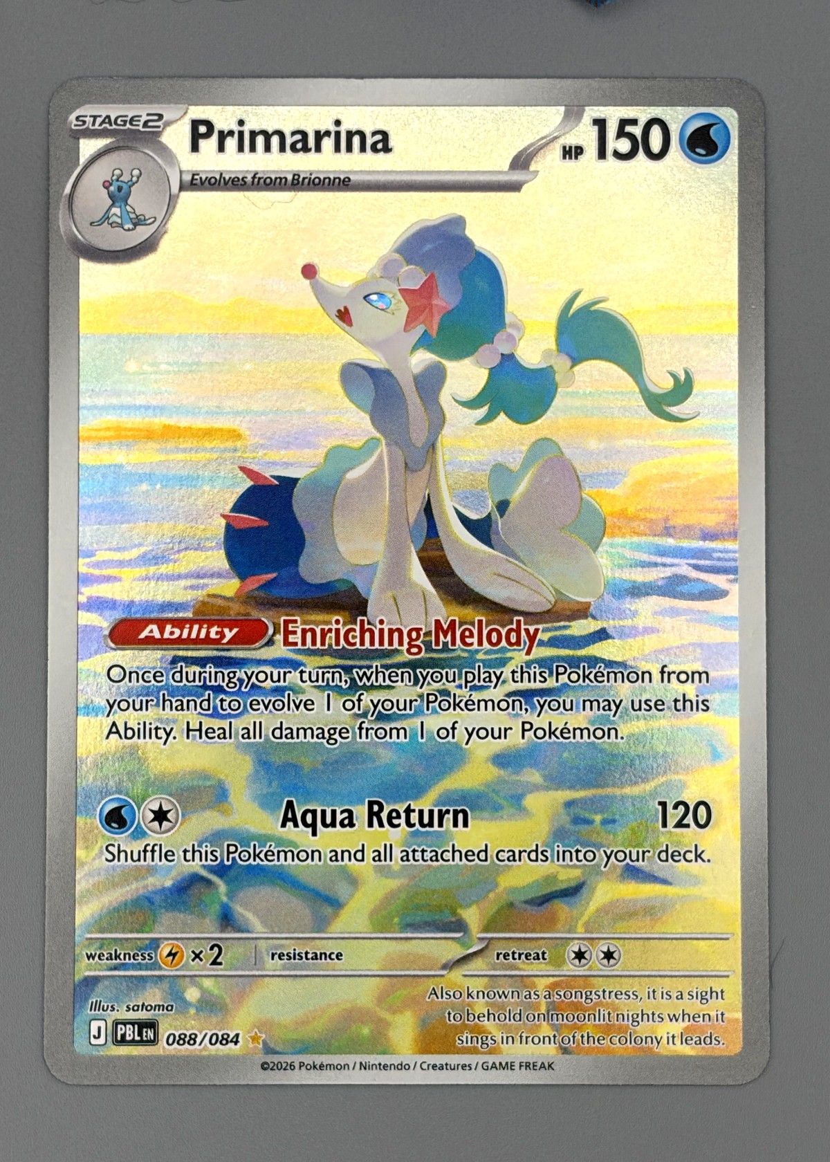 Primarina 088/084 (Scarlet & Violet) - Illustration Rare, front