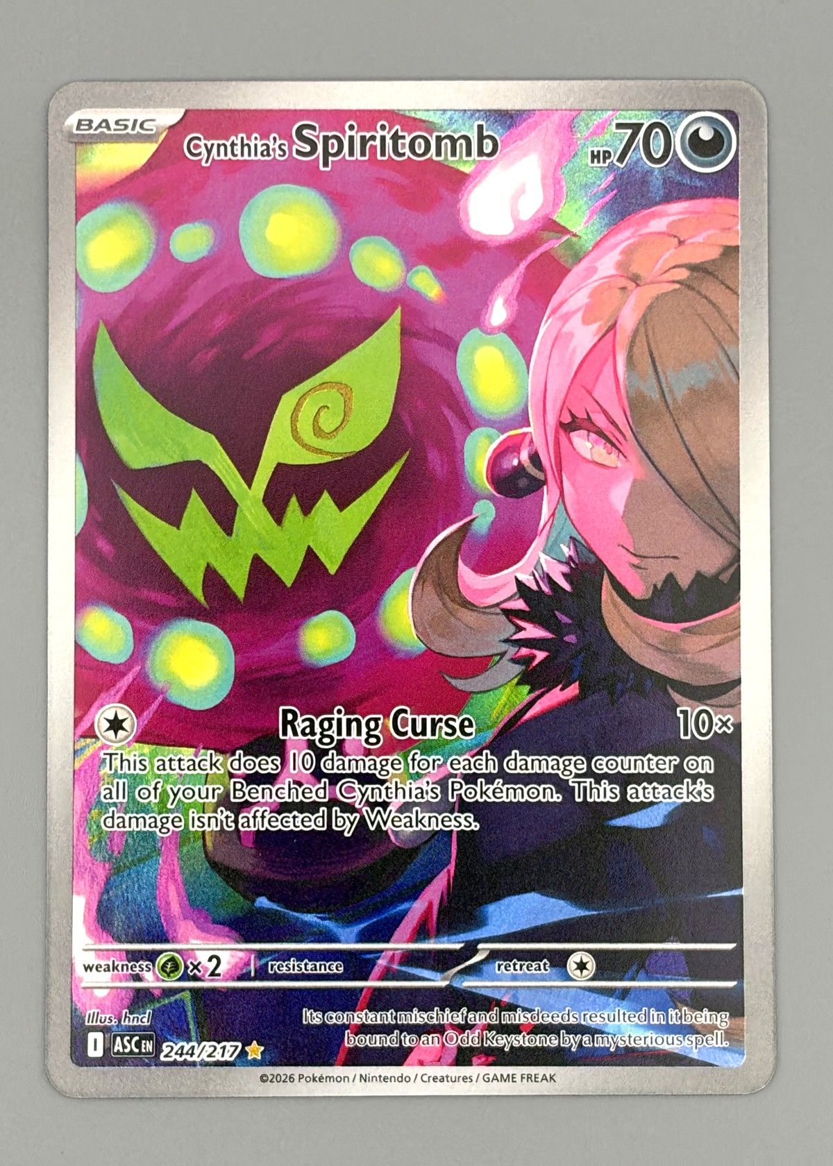 Cynthia's Spiritomb 244/217 (Scarlet & Violet) - Illustration Rare, front