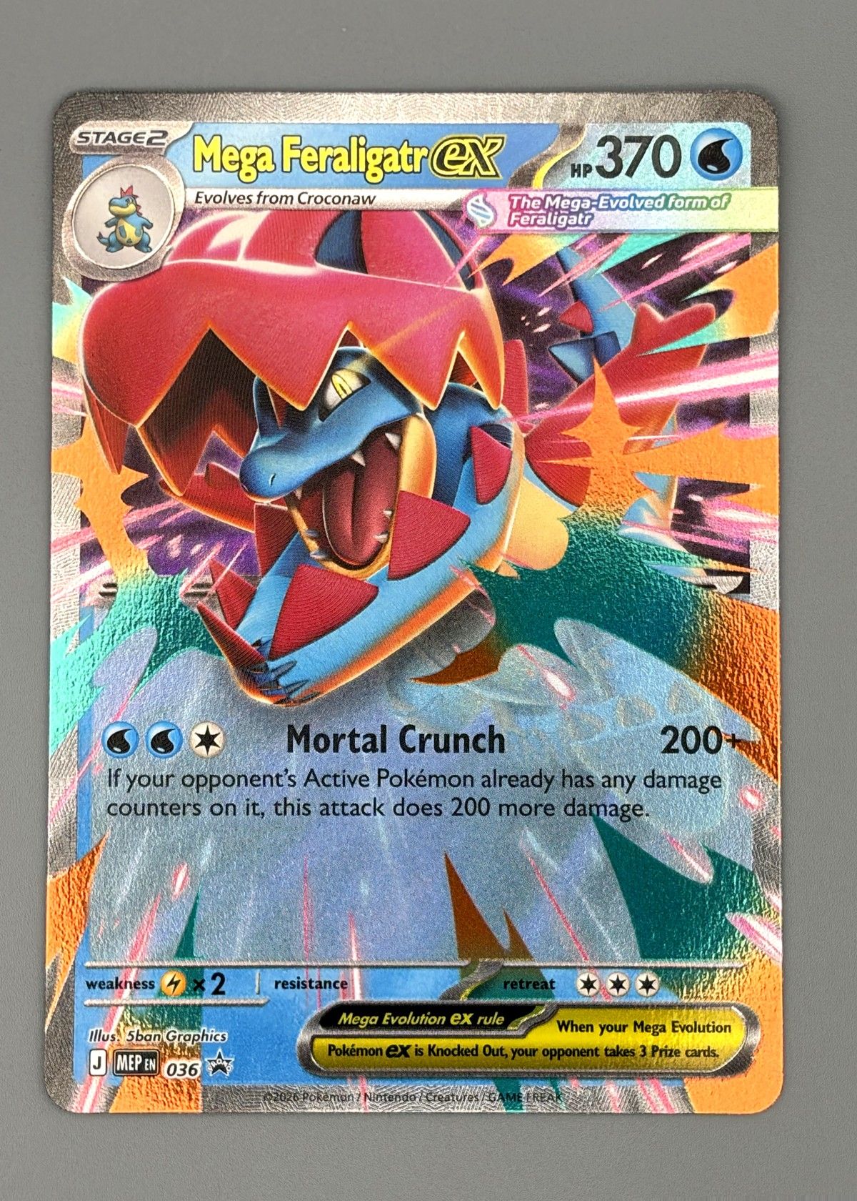 Mega Feraligatr ex 036/264 (Scarlet & Violet) - Ultra Rare, front