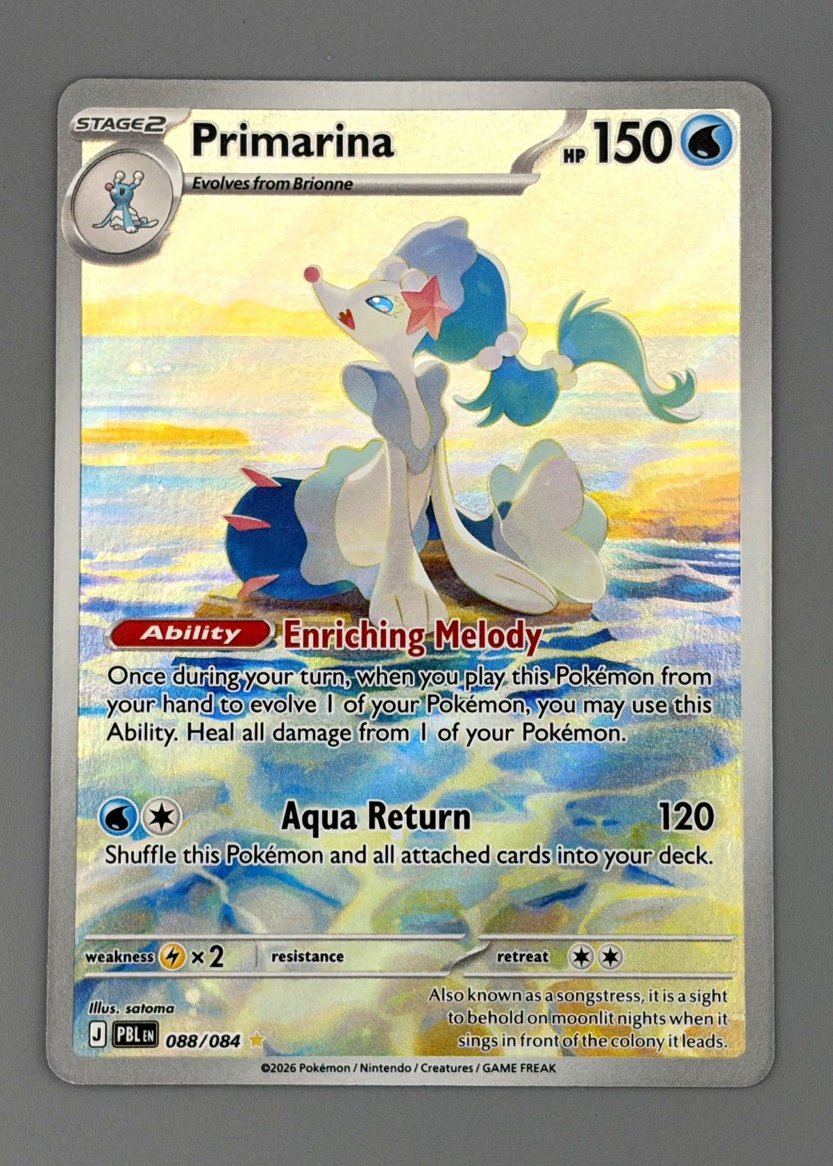 Primarina 088/084 (Scarlet & Violet) - Illustration Rare, front