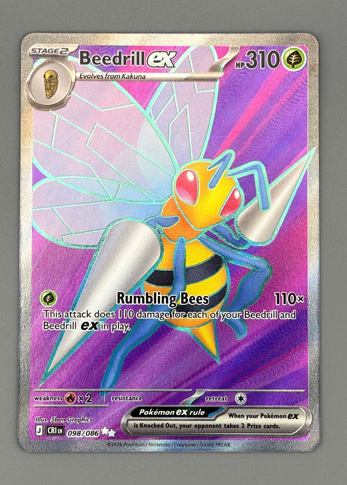 Beedrill ex 098/086 (Scarlet & Violet) - Ultra Rare, front