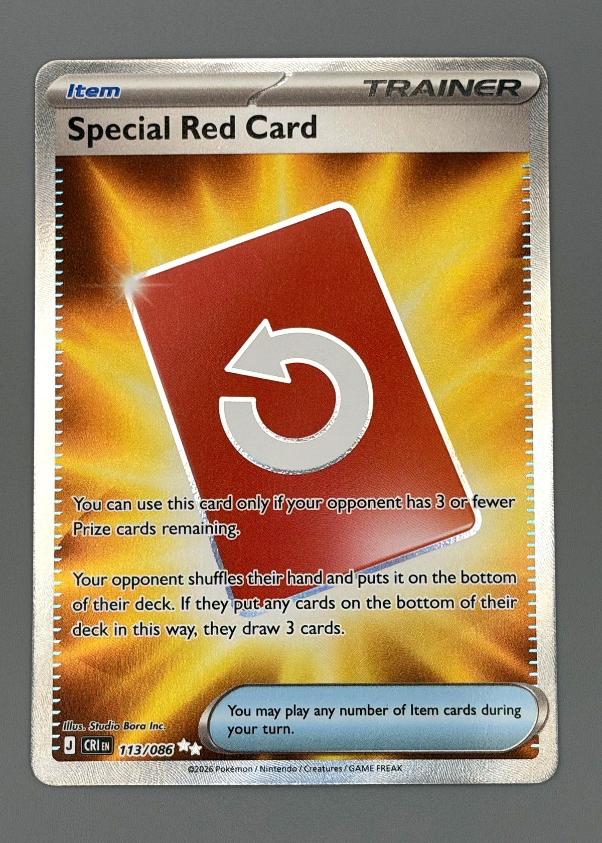 Special Red Card 113/086 (Scarlet & Violet) - Trainer Item, front