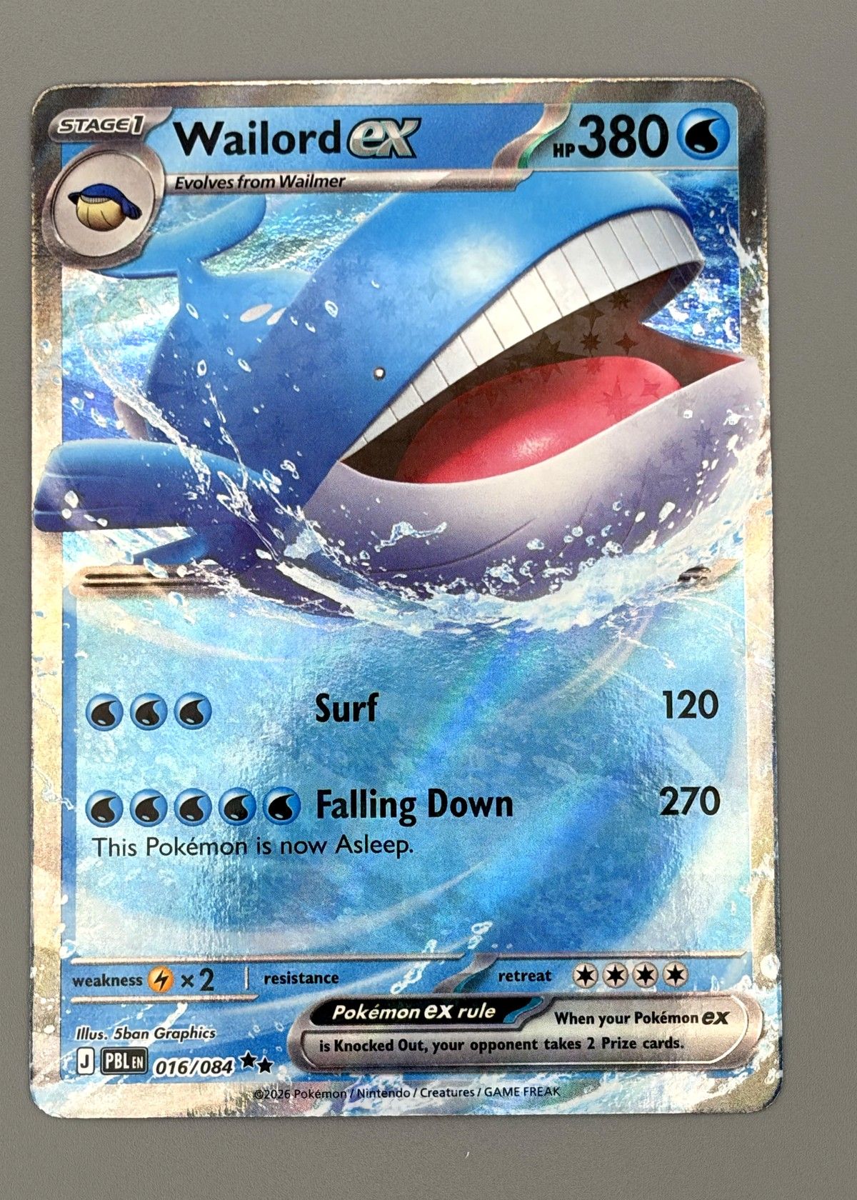 Wailord ex 016/084 (Scarlet & Violet) - Ultra Rare, front