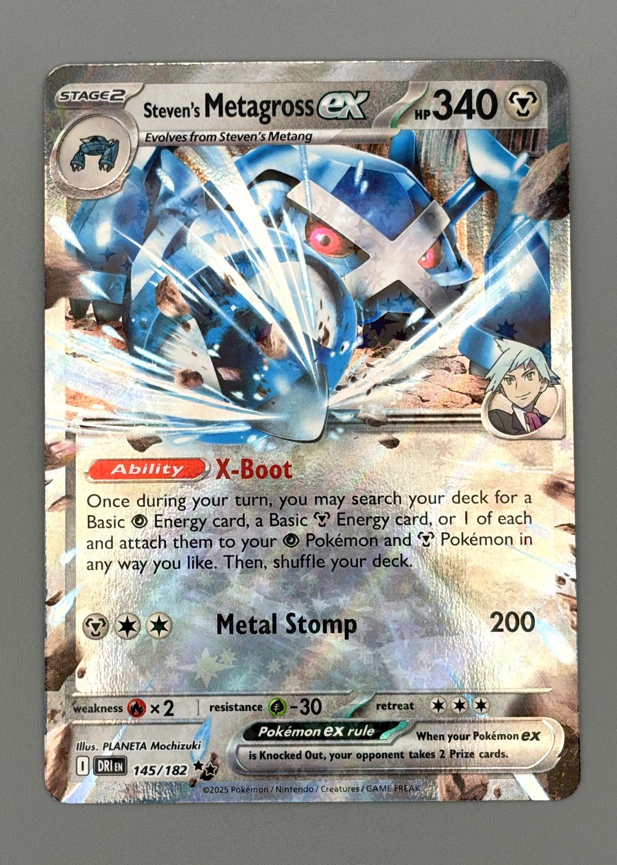 Steven's Metagross ex 145/182 (Scarlet & Violet) - Ultra Rare, front