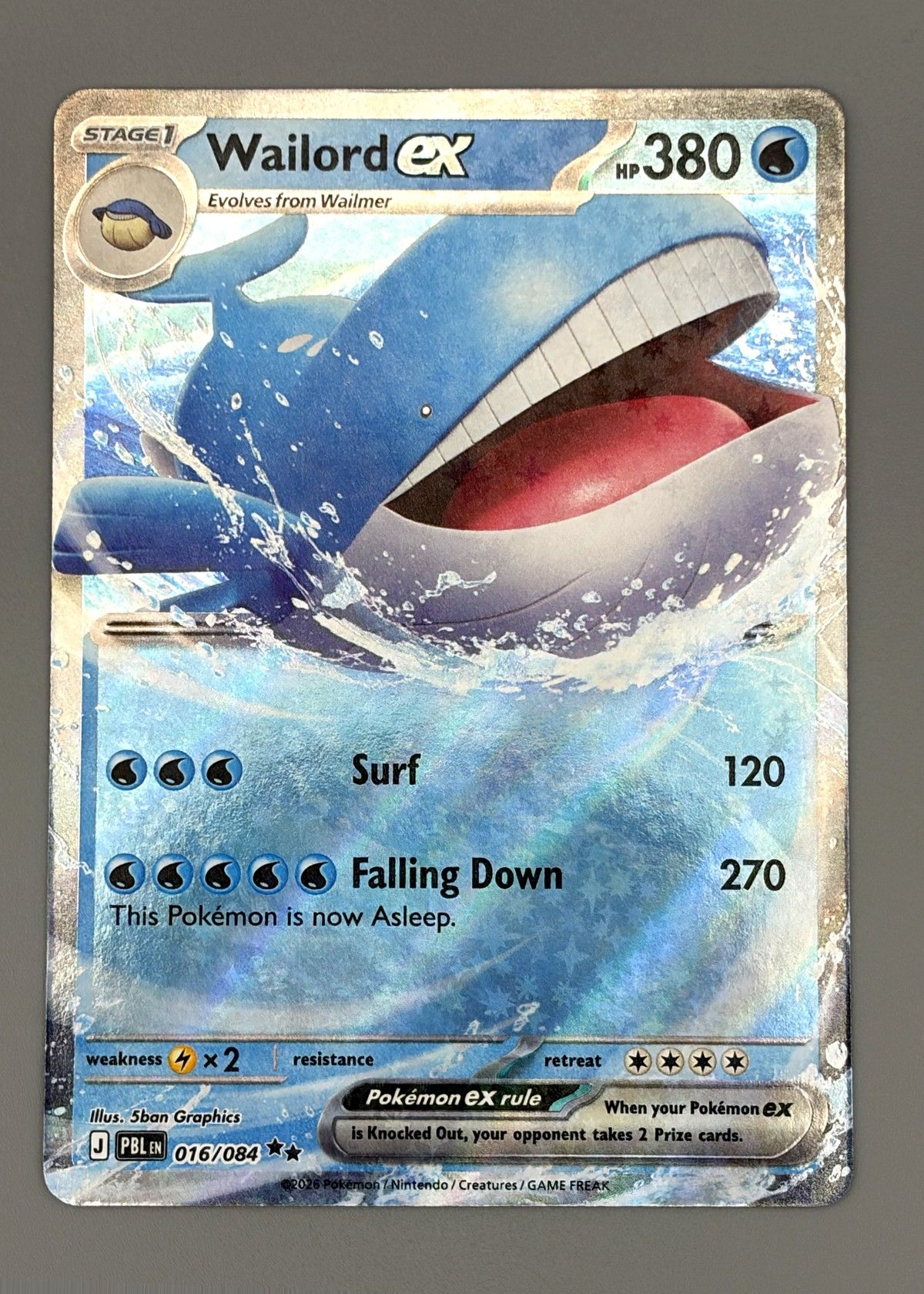 Wailord ex 016/084 (Scarlet & Violet) - Ultra Rare, front
