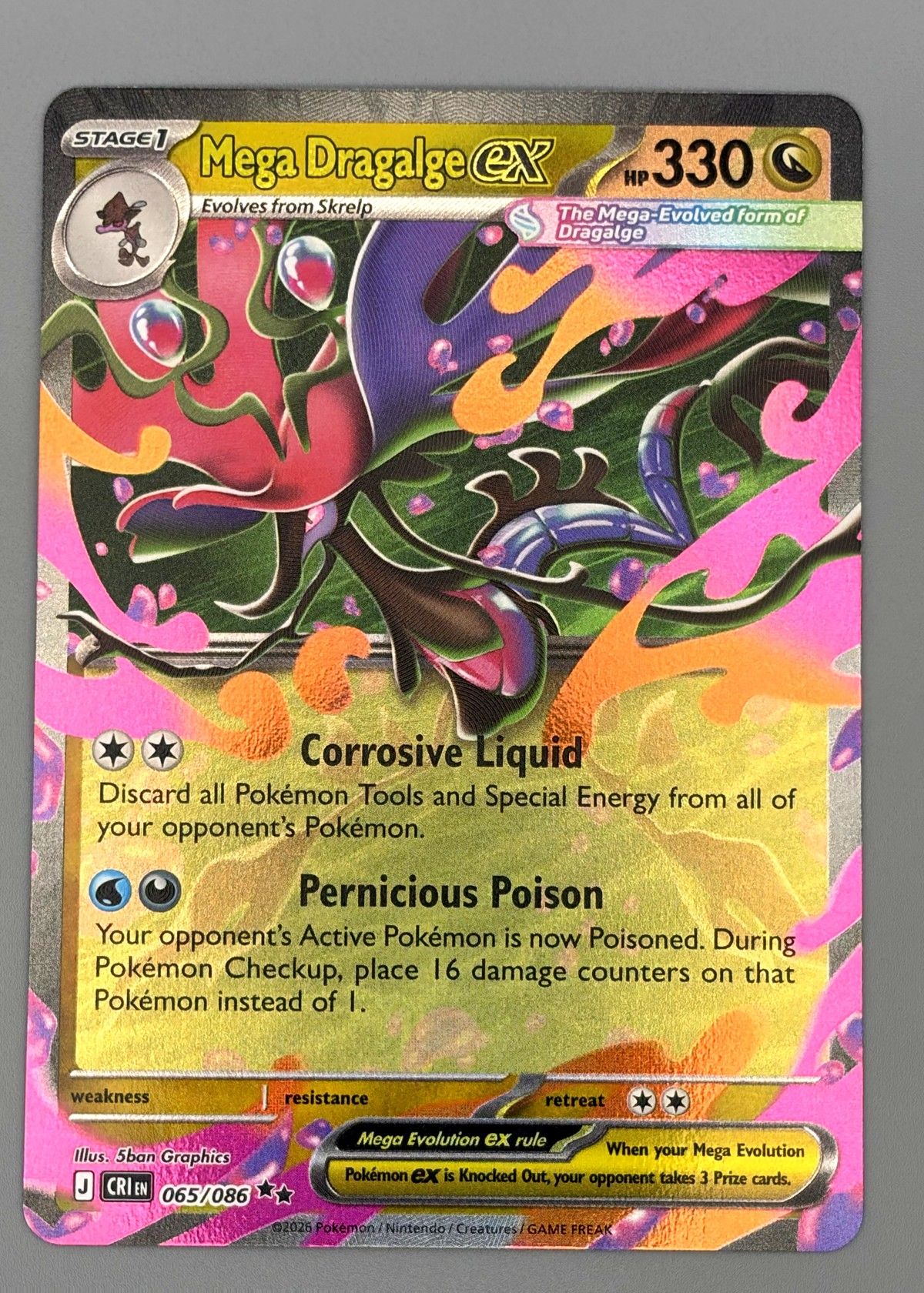 Mega Dragalge ex 065/086 (Scarlet & Violet) - Ultra Rare, front