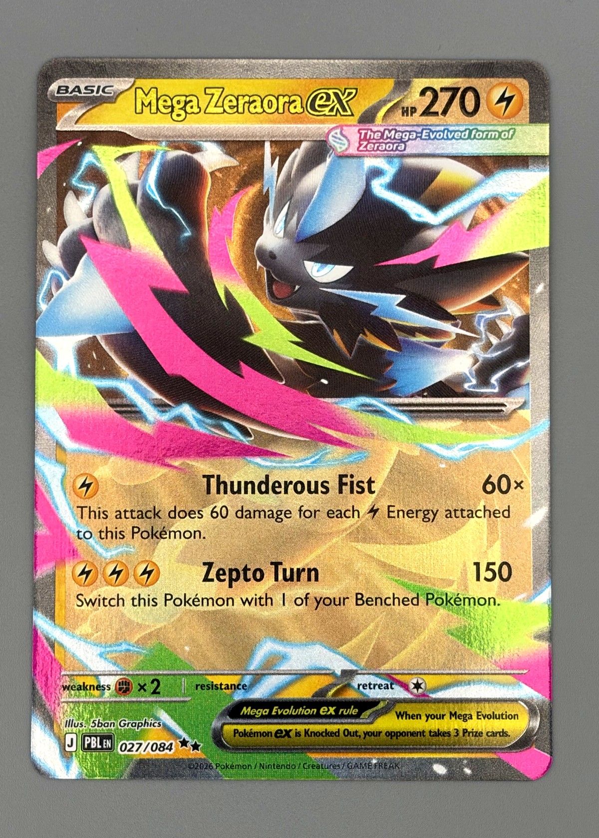 Mega Zeraora EX 027/084 (Pokémon TCG) - Ultra Rare, front