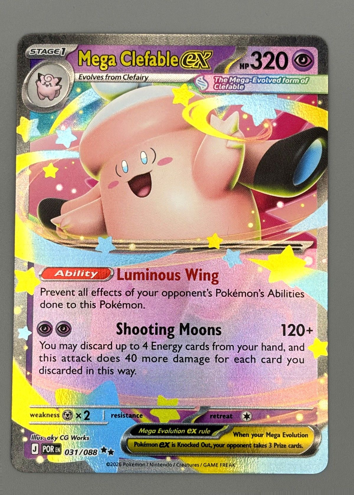 Mega Clefable EX 031/088 (Sword & Shield era) - Ultra Rare EX, front