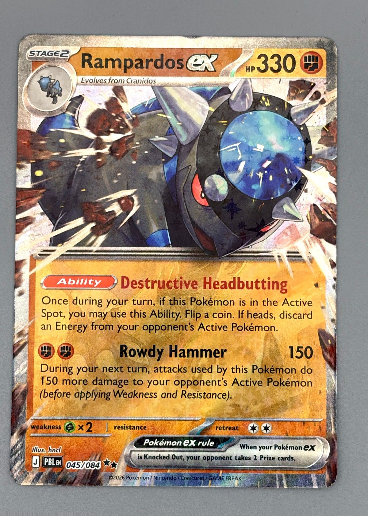 Rampardos ex 045/084 (Pokémon TCG) - Ultra Rare, front